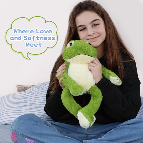 17.7 Inch Muiteiur Plush Frog Stuffed Animal, Cute Frog Soft Toy with White Belly, Stuffed Frog Plush Toy Gift for Kids