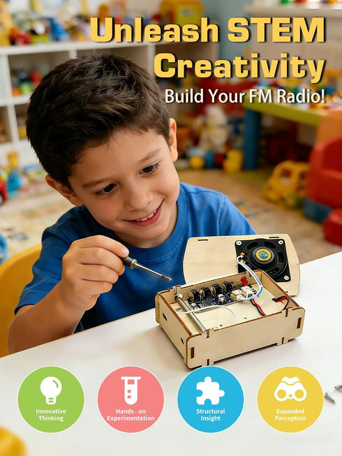 8-12 12-14, STEM Toys DIY Radio Kit Science Kits for Kids Age Engineering Electronics Project Building Your Own Radio