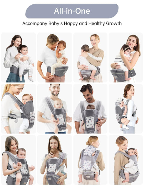 6 1 0-36 Baby Carrier with Hip Seat, in Baby Carrier Newborn to Toddler, Adjustable Infant Carrier with Hood, All