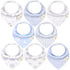 KeaBabies 8-Pack Organic Baby Bandana Drool Bibs - Stylish Unisex, Super Absorbent Teething Bibs for Infants