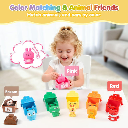 1 2 3 Set 10 Counting URMYWO Learning Toys for Years Old Boy Girl, Toddler Montessori Toys, Train with Finger Puppets