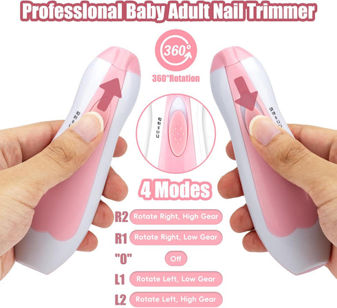 Baby Nail Trimmer Electric - 12 in 1 Baby Nail Clippers Kit with Clipper, Scissor, Tweezers, Nail Files