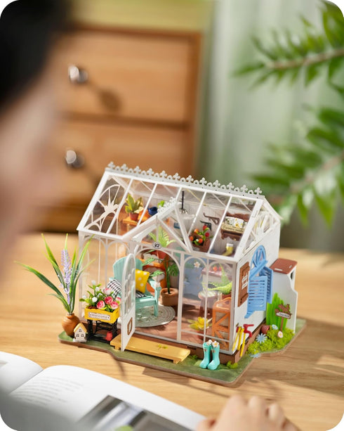 DIY Miniature House Kit, Dreamy Garden House for Adults, Mini House Making Kit with Furnitures