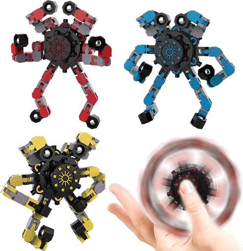 YIZER Easter Basket Stuffers Transformable Fidget Spinners,3PCS Funny Sensory Fidget Toys Deformable DIY