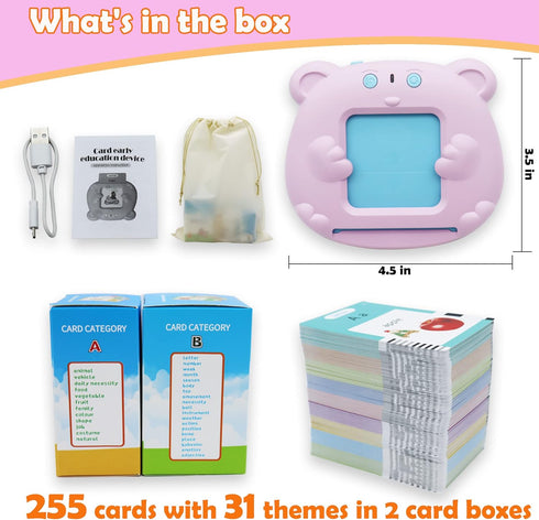 510 Words Alphabet Talking Flash Cards for 3-8 Years Toddlers, Educational Interactive Toy for Kids
