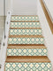 6 Stripes Self-Adhesive Stair Decals, Green Four Leaf Flower, 39.37"x7.09" Peel and Stick Vinyl Stickers for DIY Home