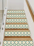 6 Stripes Self-Adhesive Stair Decals, Green Four Leaf Flower, 39.37"x7.09" Peel and Stick Vinyl Stickers for DIY Home