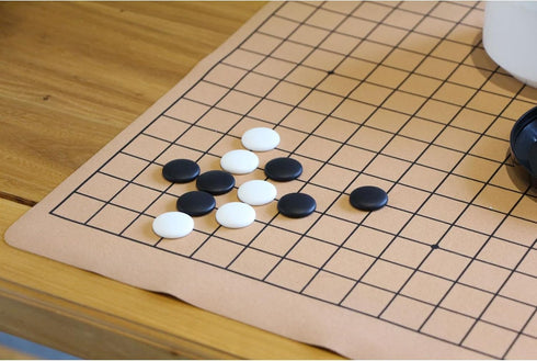 Go Game Board 19x19/13x13, Roll-up and Foldable Faux Leather Portable Travel Board - Classic Strategy Game (Weiqi/Baduk)
