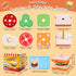 3 4 5 Wooden Sandwich Stacking Toys, Montessori Toys for Toddlers Kitchen Play Food Educational Preschool Learning Toys