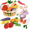 Wooden Vegetable Toys for Children,Pretend Play Food Set for Kid, Magnetic Cutting