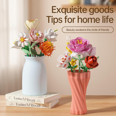 12 Set, PCS Prefilled Easter Eggs with Flower Building Blocks Easter Basket Stuffers Fillers for Teens Kids Girls Boys