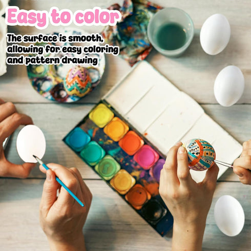 18 PCS Wooden Fake Chicken Eggs,White Wood Nest Egg Faux Egg for Crafts,Nesting Box,Easter,DIY, Help Hens Lay Eggs