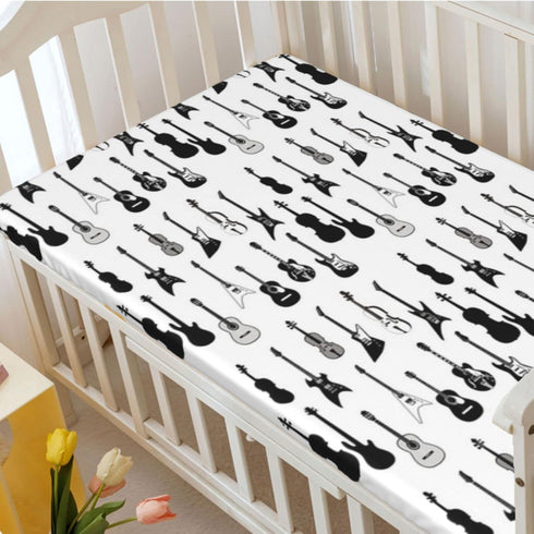 Boy,28 x52,White Music Themed Fitted Crib Sheet,Standard Crib Mattress Fitted Sheet Toddler Bed Mattress Sheets-Baby