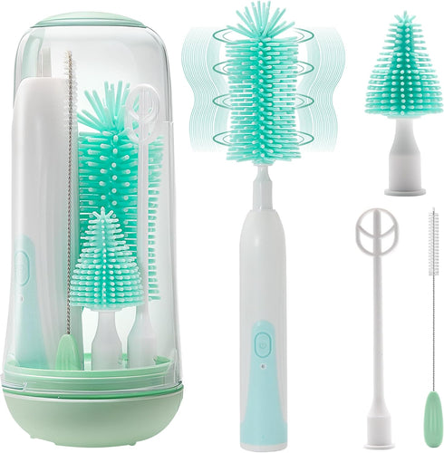 Electric Bottle Brush Cleaner, Rechargable Electric Baby Bottle Brush for Travel, Waterproof