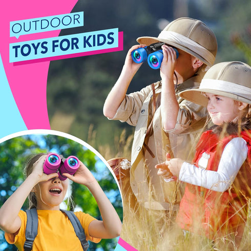 LET'S GO! Binoculars for Kids 4-8 Years Old, Bird Watching & Outdoor Learning Toy for Girls & Boys Birthday Gifts