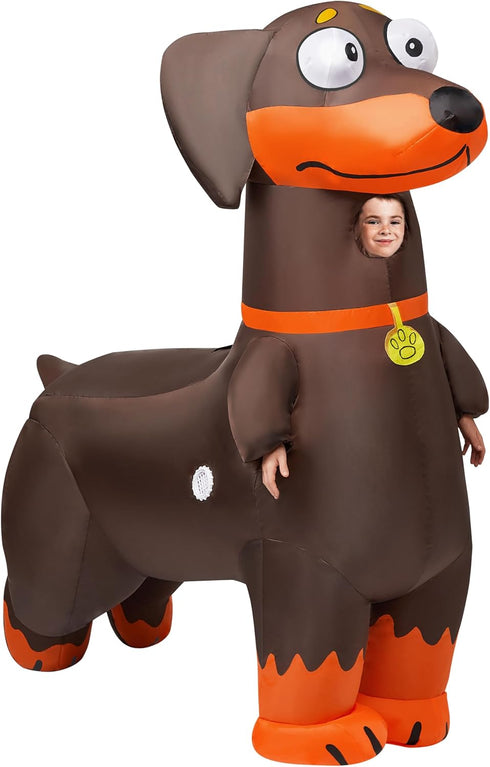 Spooktacular Creations Kids Halloween Inflatable Costumes, Full Body Dachshund Blow Up Costumes for Animal Cosplay Party