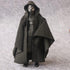 1:12 Scale Fabric Cape Robe with Hat for 6" Bandai SHF Figma Body Doll Action Figure (no Figure) (Black L Sleeve)