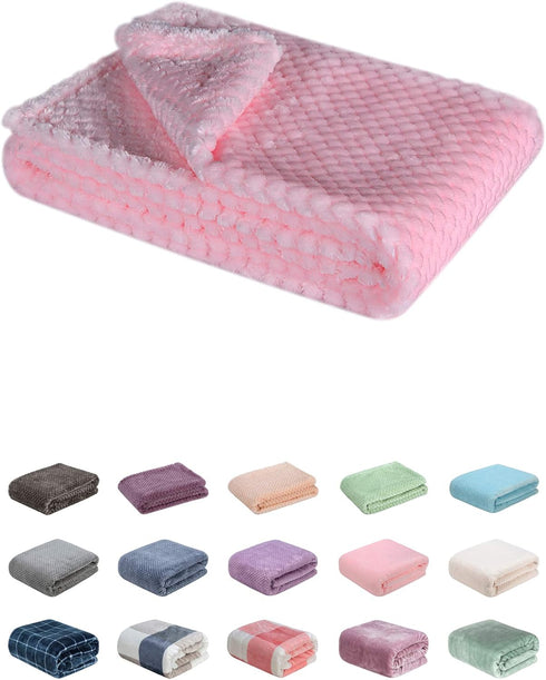 Fuzzy Blanket for Baby - Soft Warm Cozy Coral Fleece Toddler Receiving Blanket for Crib, Stroller (28Wx40L)
