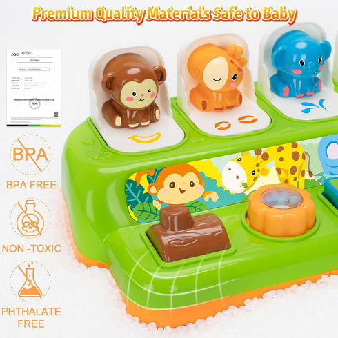 1 6 7 8 9 10 11 12 1st Duchong Pop Up Toys for Year Old Boy Girls, Interactive Cause and Effect Learning Toys