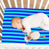 Pigsaly 27x39 Inch Crib Sheets Aqua Blue Vertical Stripes Baby Sheet for Standard Crib Mattress Boys Girls Toddler Bed