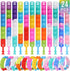 Kids Party Favors Pop Fidget Toys, 24 Packs Fidget Bracelets for Birthday Party Goodie Bags, Classroom Prizes