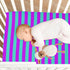 Pigsaly 27x39 Inch Crib Sheets Turquoise Purple Stripe Baby Sheet for Standard Crib Mattress Boys Girls Toddler Bed