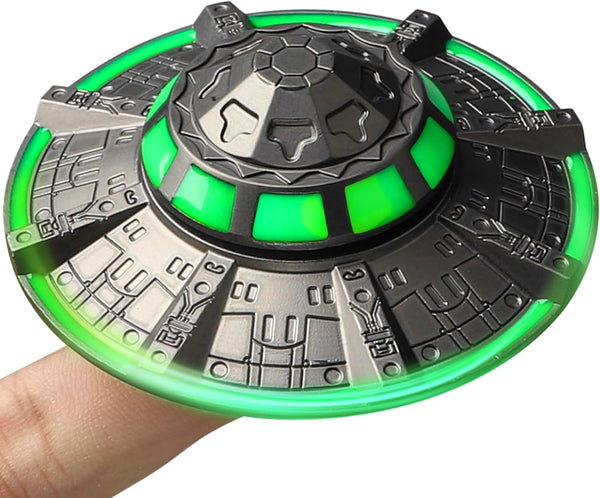 Mechaniker UFO Fidget Spinner for Kids Adults, Metal Luminous Space Desk Toy, Cool