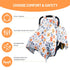 80S Summer, Muslin Car Seat Cover for Babies - Soft & Breathable Infant Carrier Canopy, Lightweight Sunshade