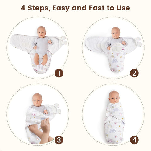 100% 3 Pack 0-3 PHF Cotton Baby Swaddle Sleep Sacks for Newborn, Soft Breathable Baby Swaddle Sack Months for Boys