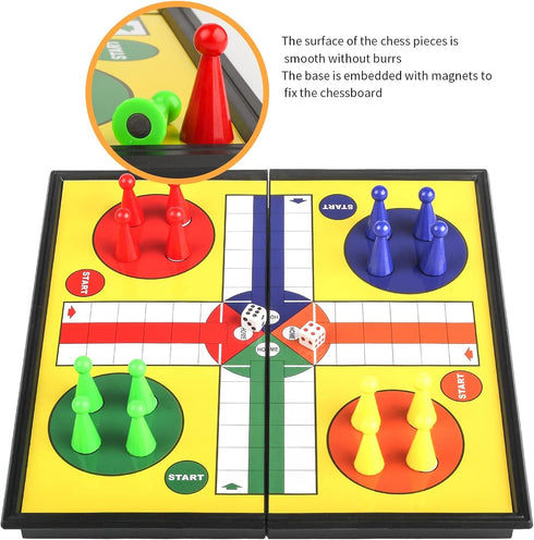 Andux Foldable Magnetic Ludo Chess Portable Board Game Set, CXYXQ-03 (M)