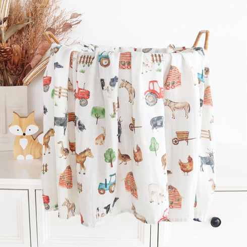 LifeTree Muslin Swaddle Blankets, Soft Large Baby Swaddles for Boys Girls, Neutral Newborn Nursery Essentials 47" x 47"