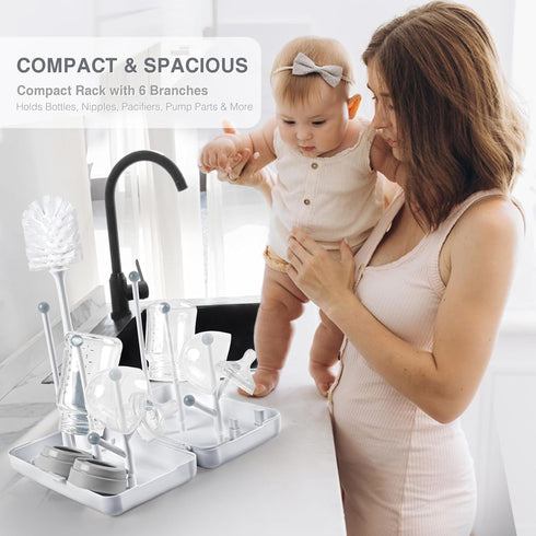 Termichy Travel Baby Bottle Drying Rack, Compact Size with Large Capacity for Working Mom, Visit Families, Friends
