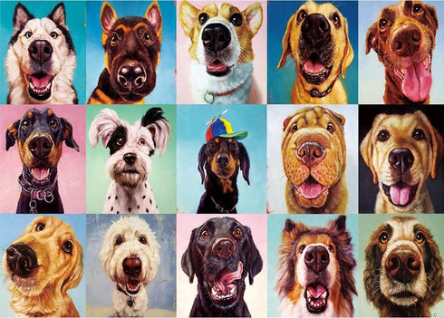 WESEN 1000 Piece Jigsaw Puzzle for Adult & Kid - Festive Holiday Animal Dogs Jigsaw Puzzle Adult for Stress Relief