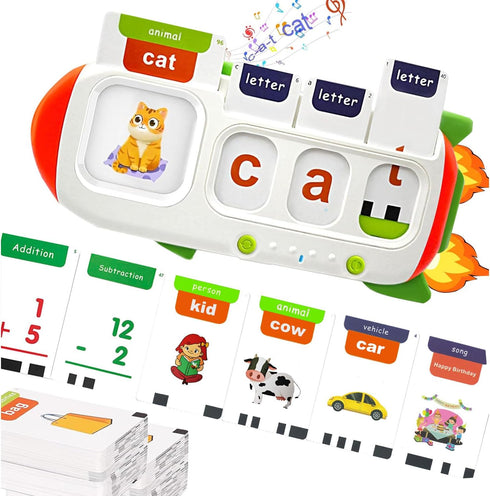HUBFIVY Alphabet Talking Flash Cards & Math Games for Kids 2-8, Speech Therapy