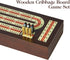 Set 3 9 2 BIVOMON Cribbage Board Game Continuous Track Wooden Board with Magnetic Lock, Metal Pegs, Playing Cards