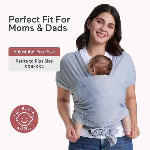 Momcozy 8-35 lbs, Baby Wrap Carrier, Easy to Wear Infant Carrier Slings, Lightweight Hands Free Baby Sling, Adjustable