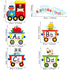 Outus 6 Pieces Alphabet Train Wall Decals Peel Stick Animals for Early Learning Classroom Bedroom Nursery Decoration