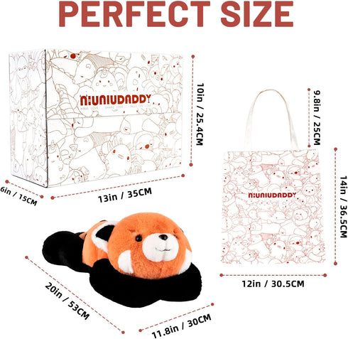 26" 5LB Niuniu Daddy | Red Panda Study Buddy Weighted Stuffed Animals, Sensory Weighted Plush Toy for Adults Kids