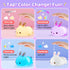 16 Stuff,1200mah Dimmable One Fire Night Light for Kids Bunny Toys, Colors Squishy Bunny Lamp, Soft Silicone Bunnies