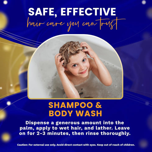 10 fl.oz. BABY HAIR - Blueberry Mineral Kids Shampoo/Body Wash, Sulfate-Free Kids Tearless Shampoo and Body Wash