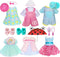 12 Pcs Set Handmade Baby Doll Clothes Dress Outfits for 12-15 Inch Dolls, Includes Hat, Umbrella, Mirror, Comb - Gift
