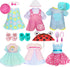 12 Pcs Set Handmade Baby Doll Clothes Dress Outfits for 12-15 Inch Dolls, Includes Hat, Umbrella, Mirror, Comb - Gift