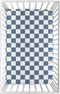 Sweet Jojo Designs Baby Fitted Mini Crib Sheet (Blue Gingham Checkered Plaid)