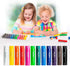 Tempera Paint Sticks, 12 Bright Colors, Quick Drying, Easy to Color and Washable Crayons for Kids
