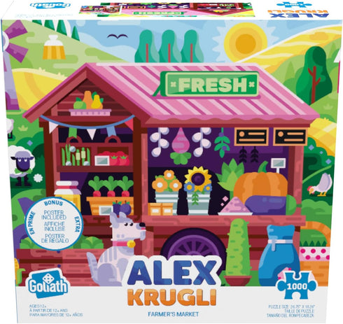 Goliath Alex Krugli: Farmer's Market 1000-Piece Puzzle - Completed Size 26.75 x 18.26 Inches for Ages 12 and Up