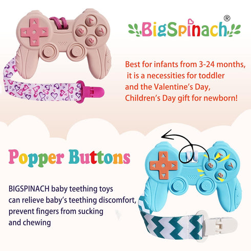 Baby Video Game Controller Teether Toy, Funny Teething Toy for Babies (Black)