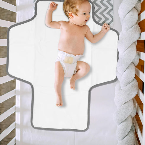 Portable Washable Diaper Changing Mat - Waterproof Newborn Changing Pad with Wave Design