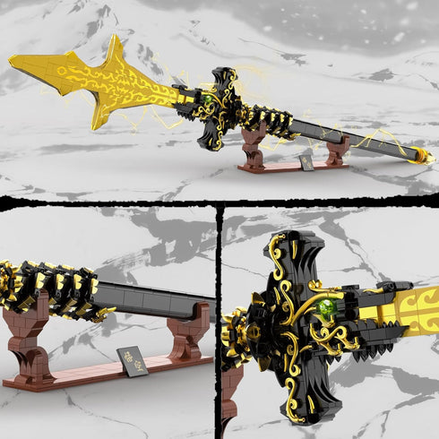 Set Adult,46in 14(904 SATHIBI Demon Swords Building for Long Knife Building Block Model Kit with Stand,Anime