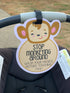 THREE LITTLE TOTS Animal Theme No Touching Baby Car Seat Sign or Stroller Tag, CPSIA Safety Tested