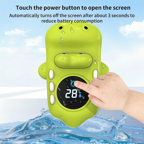 Generic Swimming Kids Bathtub Temperature Gauge | Crocodile LED Digital Tub Measure Water-Spraying Toy,Bath Temperature